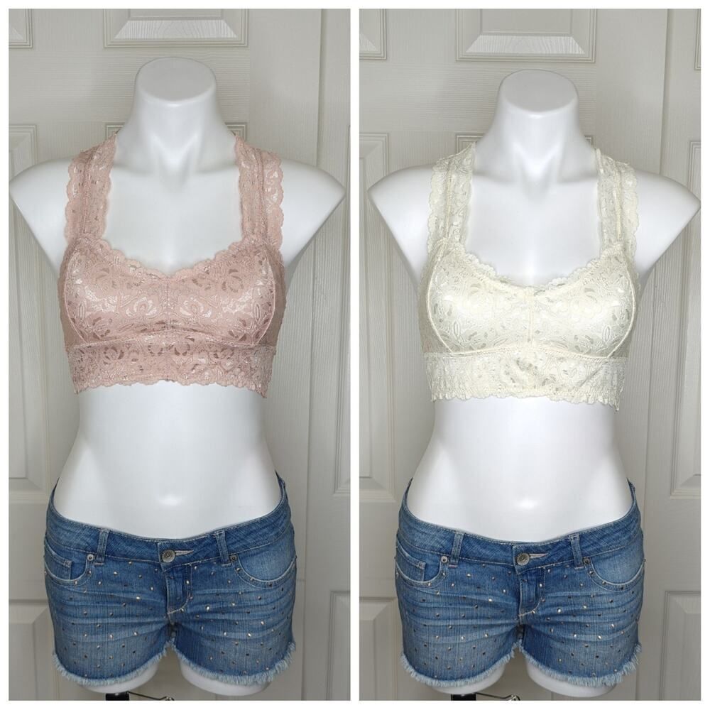 Pair of lace racerback bralettes sz L/XL